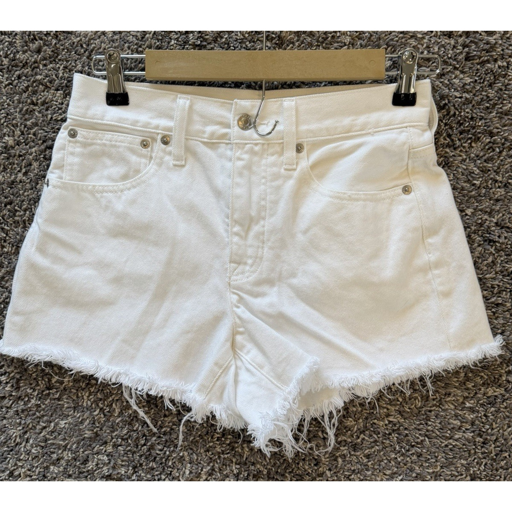 J Crew Relaxed Denim Shorts Size 24 White Summer Spring CUTE